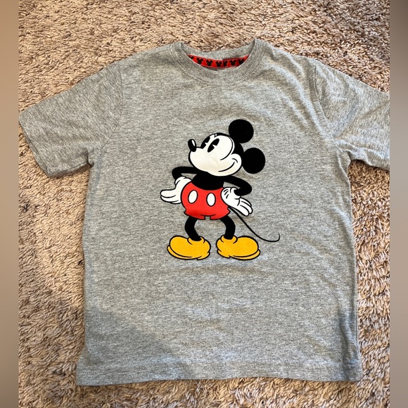 Disney Mickey Mouse Gray short sleeve shirt, size 4/5 - Picture 1 of 3
